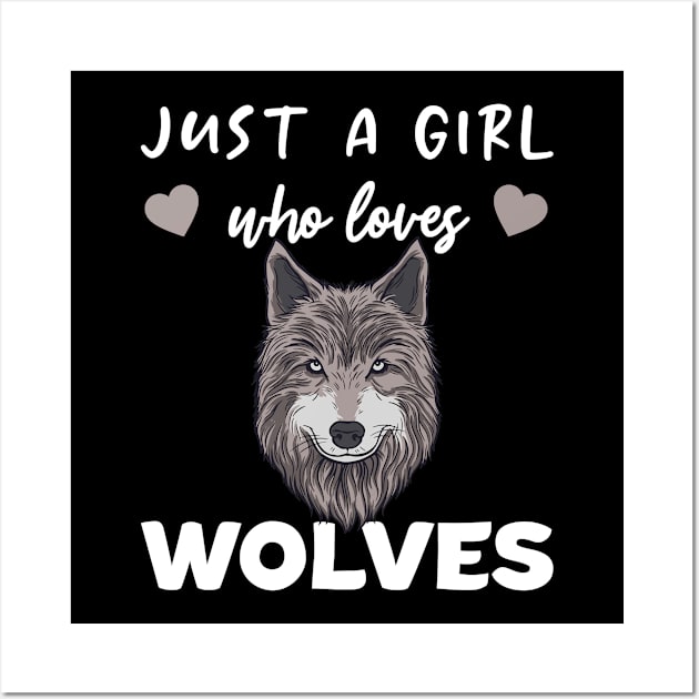 Just A Girl Who Loves Wolves Sweet Wolf Wall Art by wbdesignz